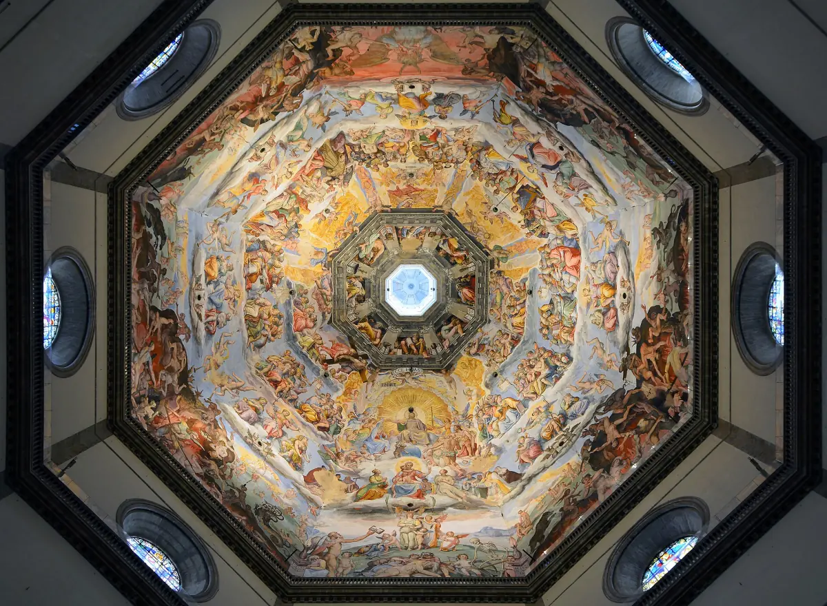 The painted inside of Brunelleschi's dome