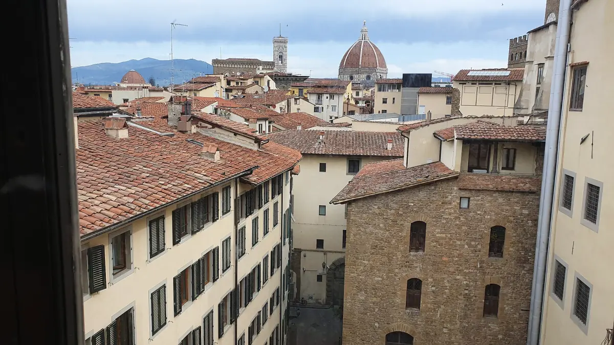 The dome rising over the rooftops