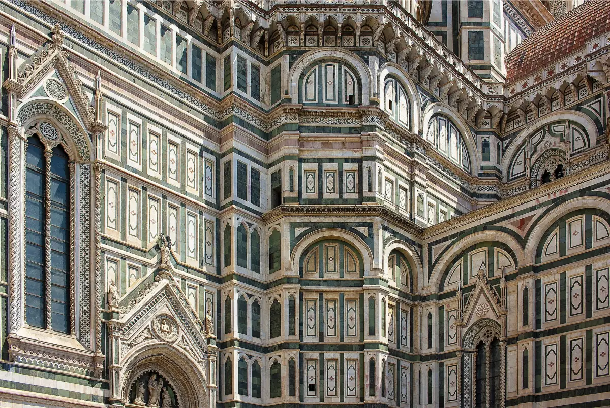 The facade and portals of the cathedral