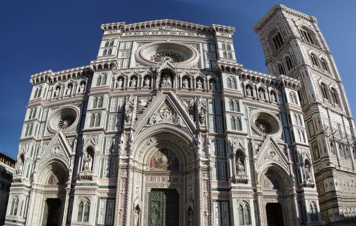 The marble facade of Florence Cathedral