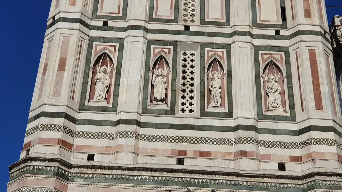 Statues in the niches of Giotto's bell tower